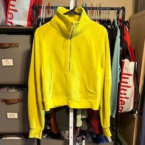 Lululemon Scuba Oversized Funnel Neck Half Zip sz XS/S Sonic Yellow